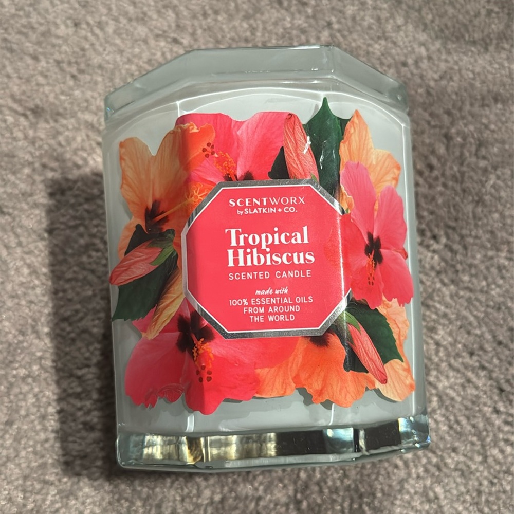 Scentworx by Slatkin + Co. Tropical Hibiscus Scented 3 Wick Candle 14.5 oz